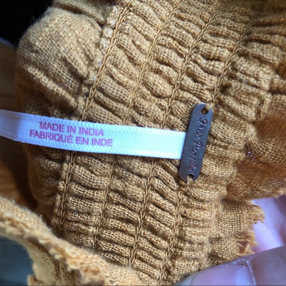 Free People Endless Summer Kini Maxi Dress Crochet Top Halter Tie Gold - Picture 6 of 8